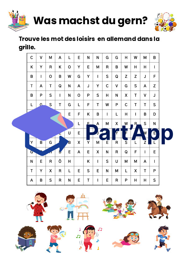 Mots-mêlés les loisirs unité 3_10