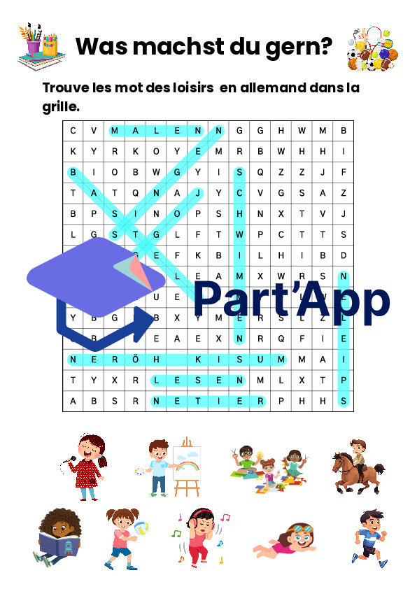 Mots-mêlés les loisirs unité 3_11