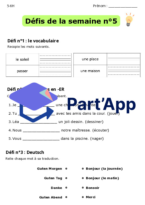Fiche de devoirs semaine n°5 - 5H_2