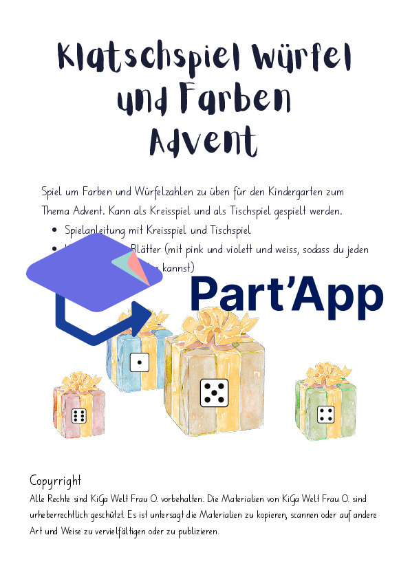 Klatschspiel Würfel und Farben Advent_2