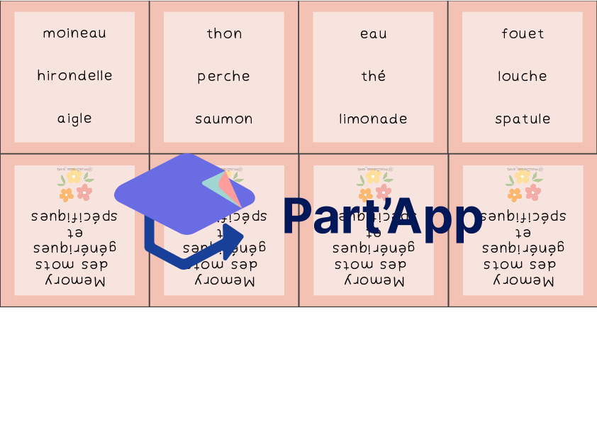Memory des mots génériques et spécifiques_8