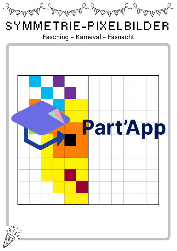 Pixelbilder: Fasnacht - Pixel-Art und Symmetrie_4