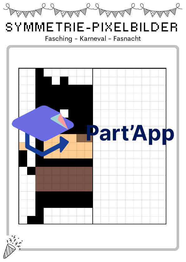 Pixelbilder: Fasnacht - Pixel-Art und Symmetrie_6