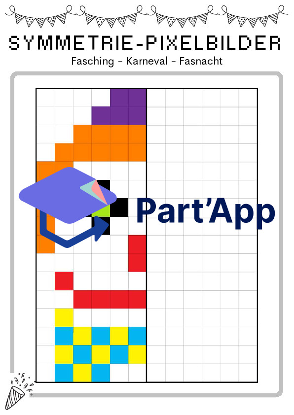 Pixelbilder: Fasnacht - Pixel-Art und Symmetrie_7