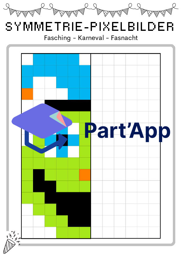 Pixelbilder: Fasnacht - Pixel-Art und Symmetrie_9