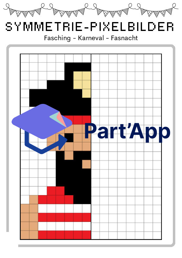 Pixelbilder: Fasnacht - Pixel-Art und Symmetrie_10