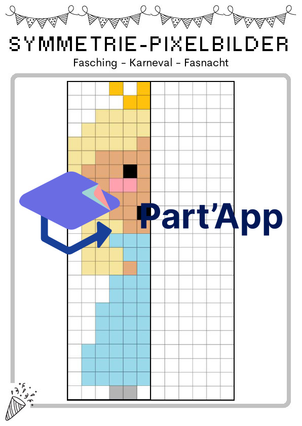 Pixelbilder: Fasnacht - Pixel-Art und Symmetrie_11