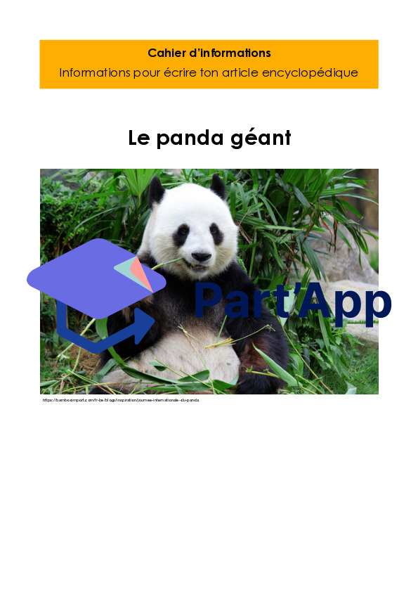 Article encyclopédique - Le panda - cahier d'informations_2
