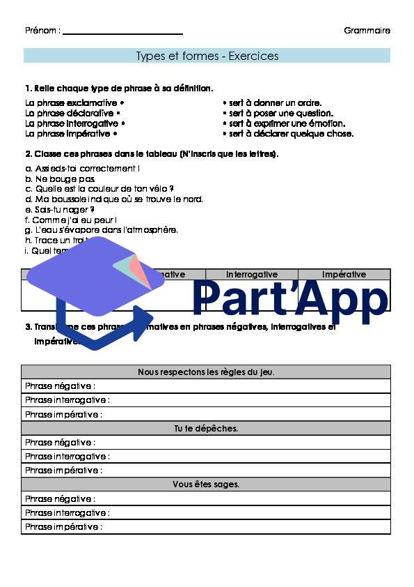 Français 7H-8H - Types et formes de phrase (fiche d'exercices 1)_2