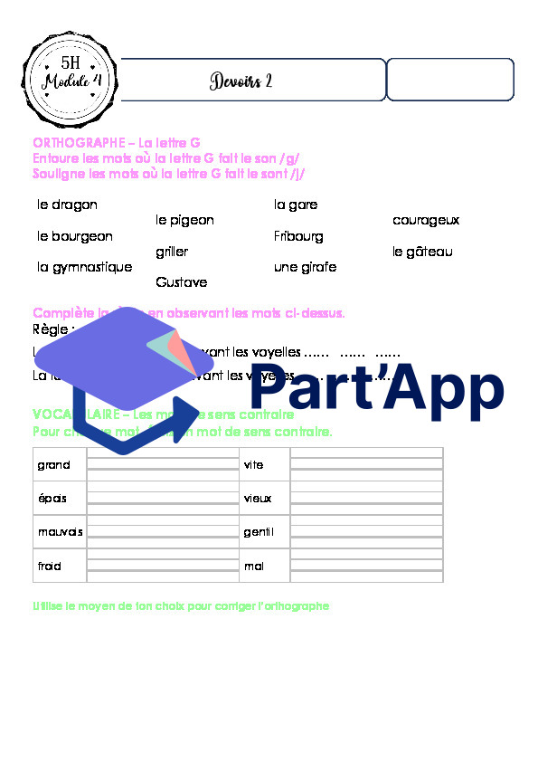 Fiches de devoirs - MER 5P - Module 4_4