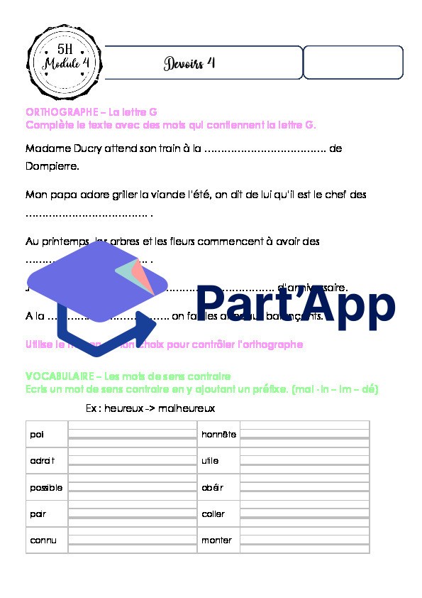 Fiches de devoirs - MER 5P - Module 4_8