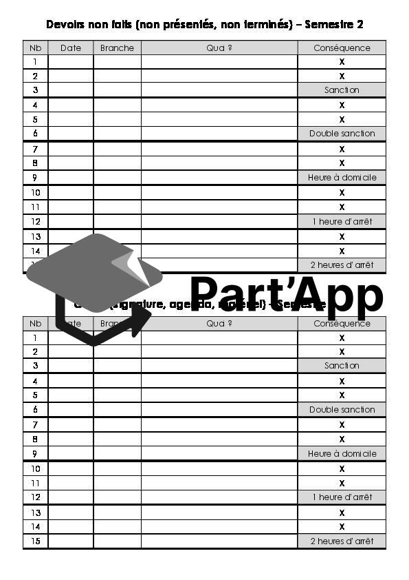 Tableau suivi DEVOIRS NON-FAITS + OUBLIS_5