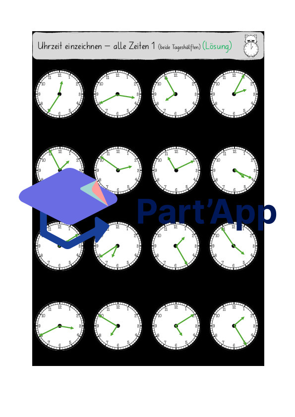 Uhrzeiten Arbeitsblätter (alle Uhrzeiten 5-er Schritte)_10