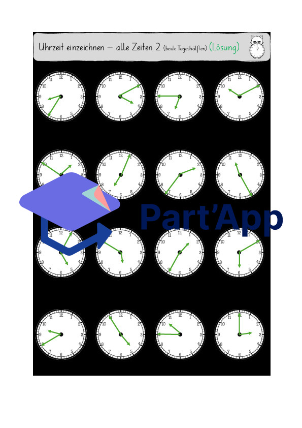 Uhrzeiten Arbeitsblätter (alle Uhrzeiten 5-er Schritte)_11