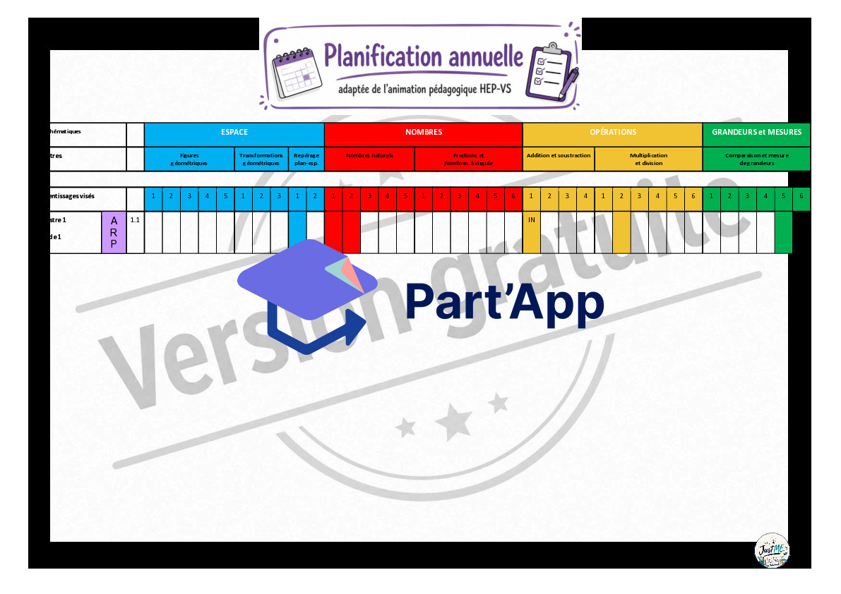 FREE | Planification annuelle - Mathématiques - 7H_3