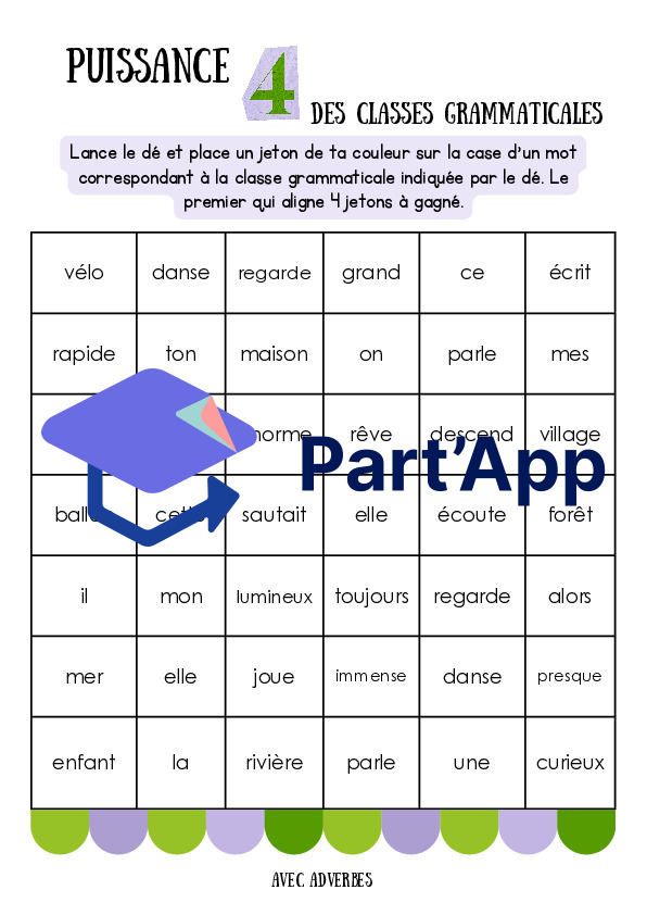 Puissance 4 classes grammaticales_5