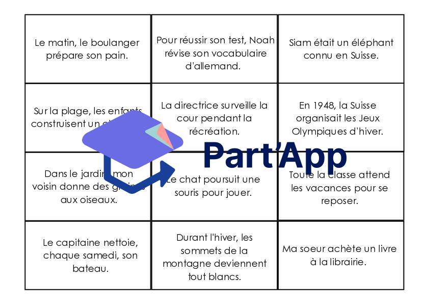 Jeu fonctions grammaticales - français 6P_3