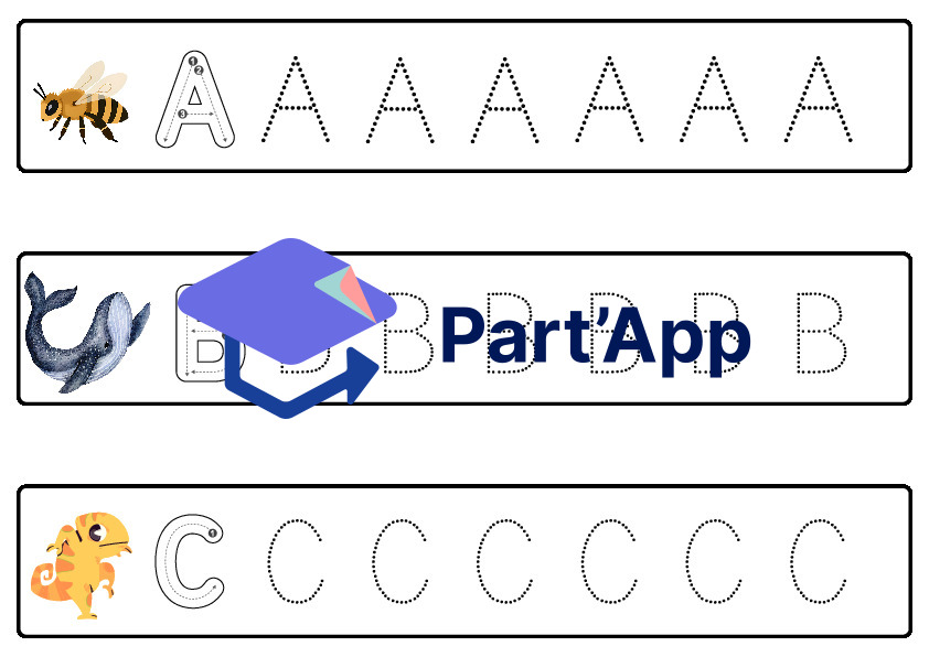 1P-2P – Alphabet pointillé majuscules scriptes sur le thème des animaux_4
