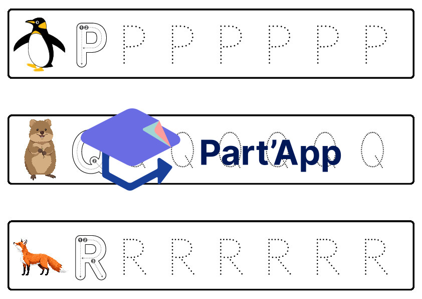 1P-2P – Alphabet pointillé majuscules scriptes sur le thème des animaux_9