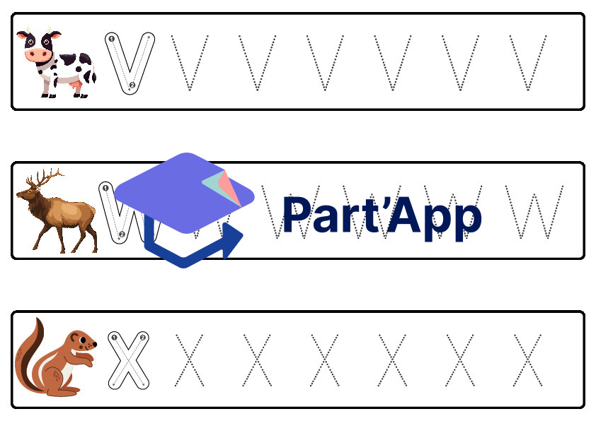 1P-2P – Alphabet pointillé majuscules scriptes sur le thème des animaux_11