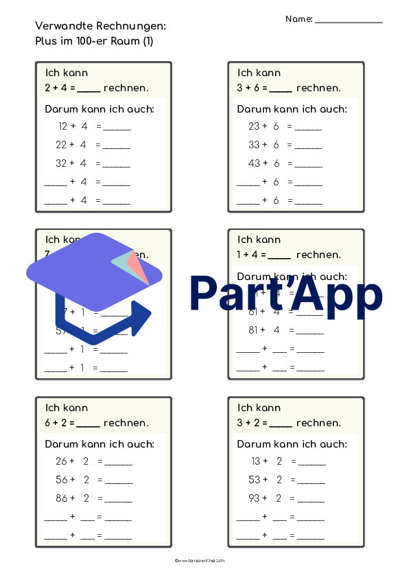 Verwandte Rechnungen im Zahlenraum 100 (Plus/Minus)_2