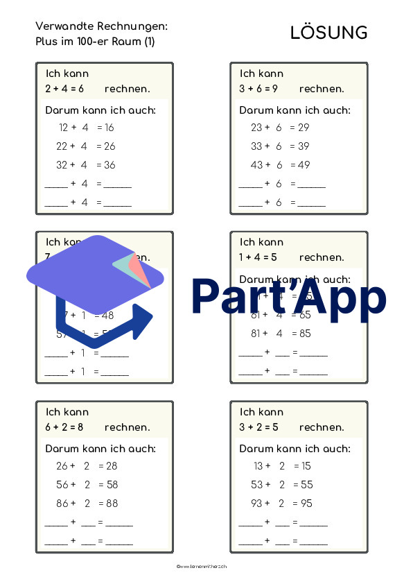 Verwandte Rechnungen im Zahlenraum 100 (Plus/Minus)_3