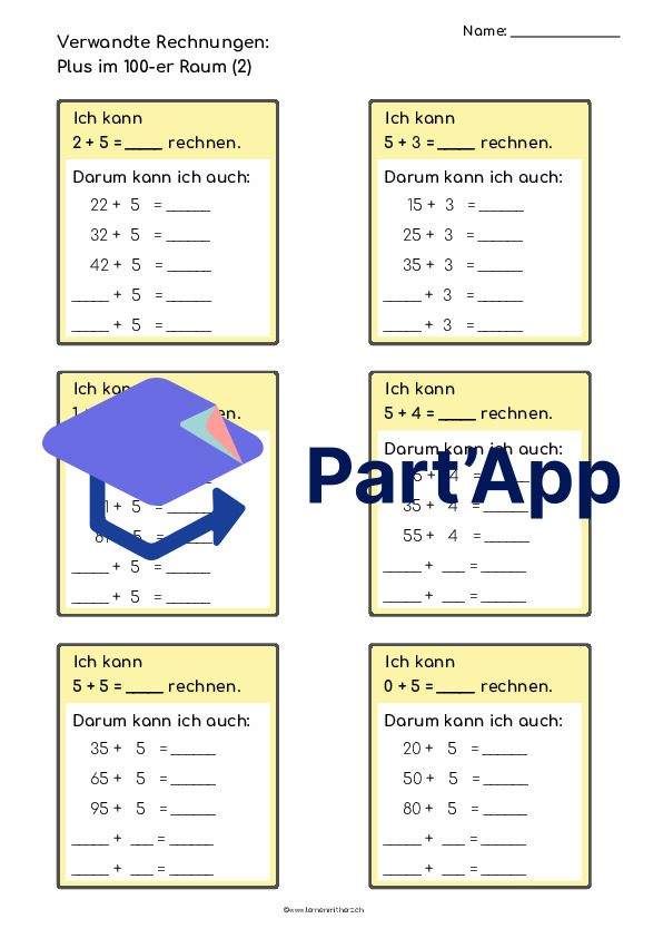 Verwandte Rechnungen im Zahlenraum 100 (Plus/Minus)_4