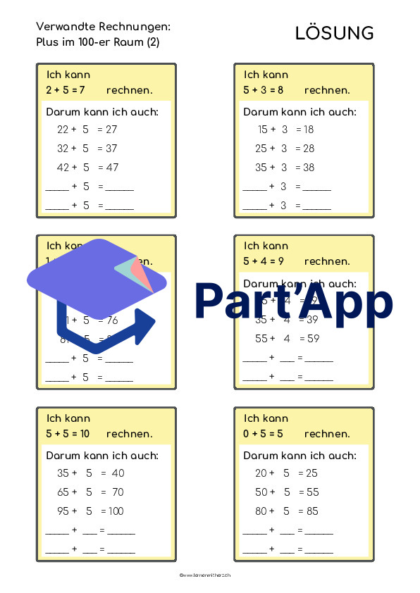 Verwandte Rechnungen im Zahlenraum 100 (Plus/Minus)_5