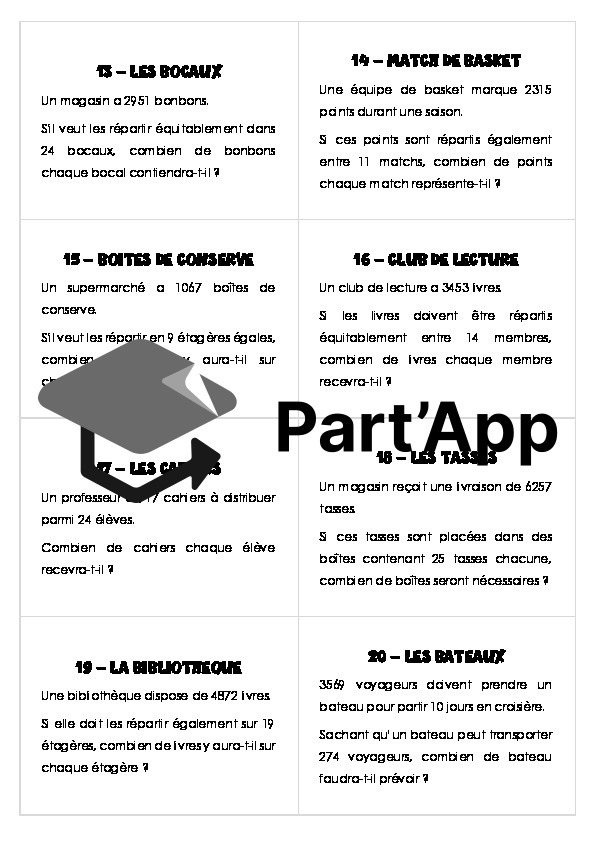 MATHS : Divisions petits problèmes sous forme d'atelier (cartes avec corrigé)_6