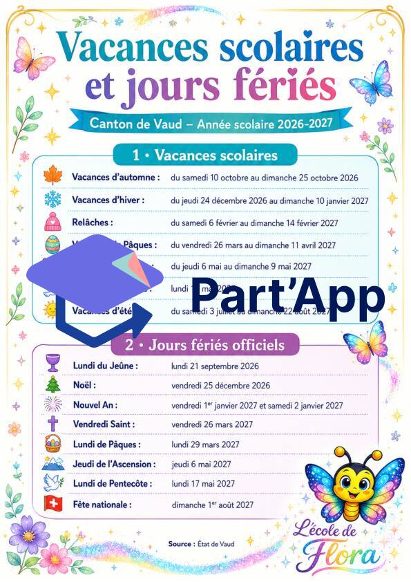 Année scolaire 26-27 : vacances et jours fériés Vaud_2