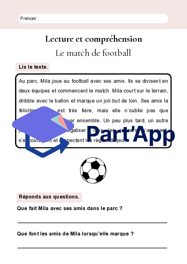 Lecture et compréhension – 10 textes courts sur le thème du sport – 4H-5H_2