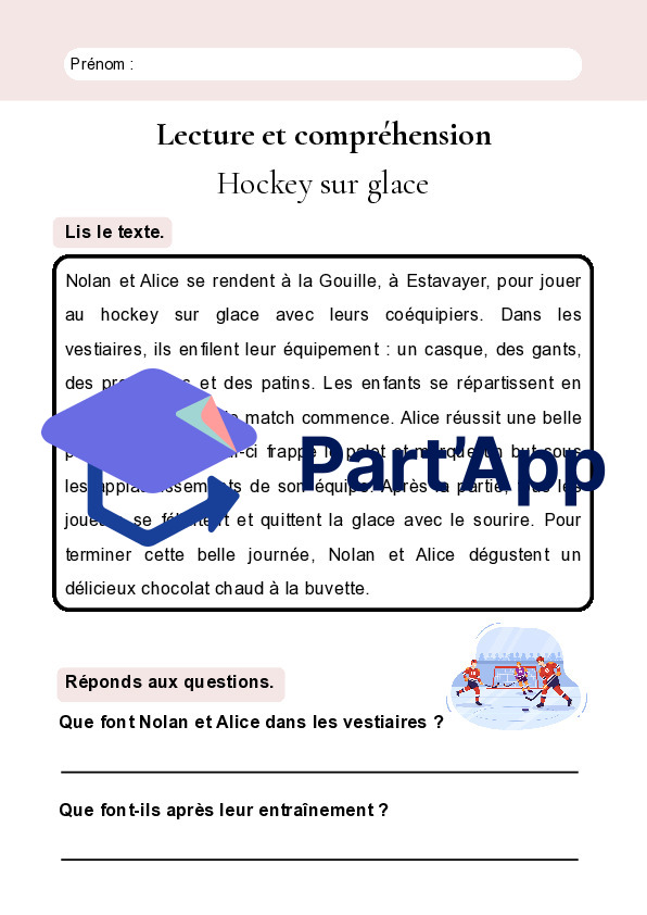 Lecture et compréhension – 10 textes courts sur le thème du sport – 4H-5H_3