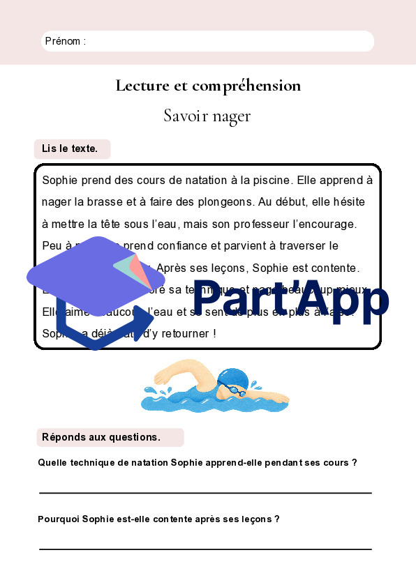 Lecture et compréhension – 10 textes courts sur le thème du sport – 4H-5H_4