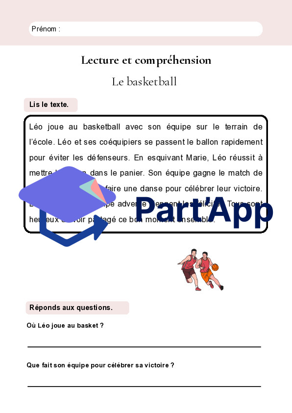 Lecture et compréhension – 10 textes courts sur le thème du sport – 4H-5H_5
