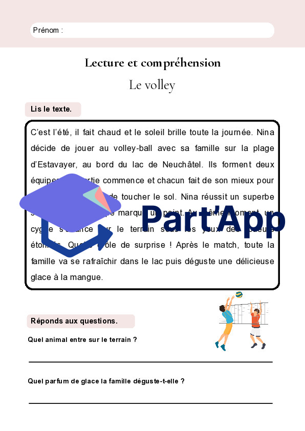 Lecture et compréhension – 10 textes courts sur le thème du sport – 4H-5H_10