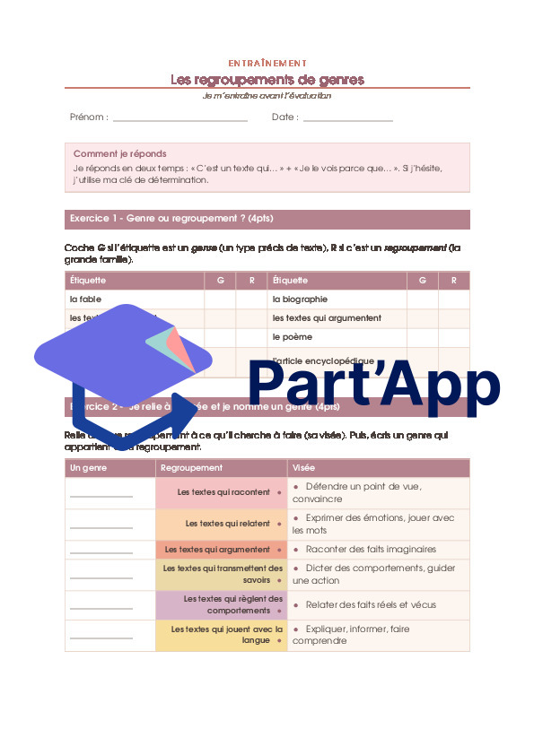 Français - évaluation formative - les regroupements de genres_7