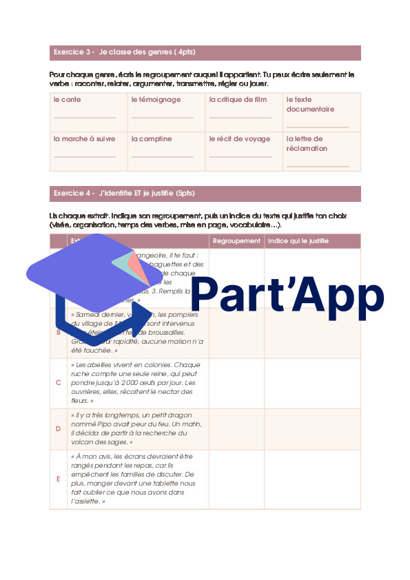Français - évaluation formative - les regroupements de genres_8