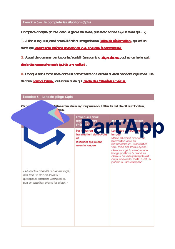 Français - évaluation formative - les regroupements de genres_5