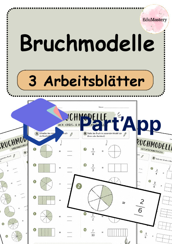 Modèles de fractions : modèles circulaires et rectangulaires : représenter et nommer les fractions_2