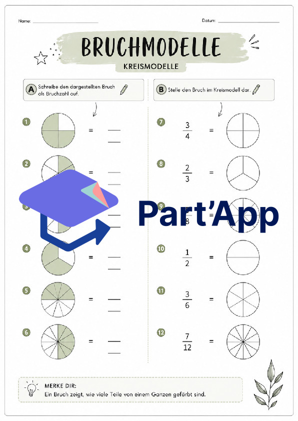 Modèles de fractions : modèles circulaires et rectangulaires : représenter et nommer les fractions_3