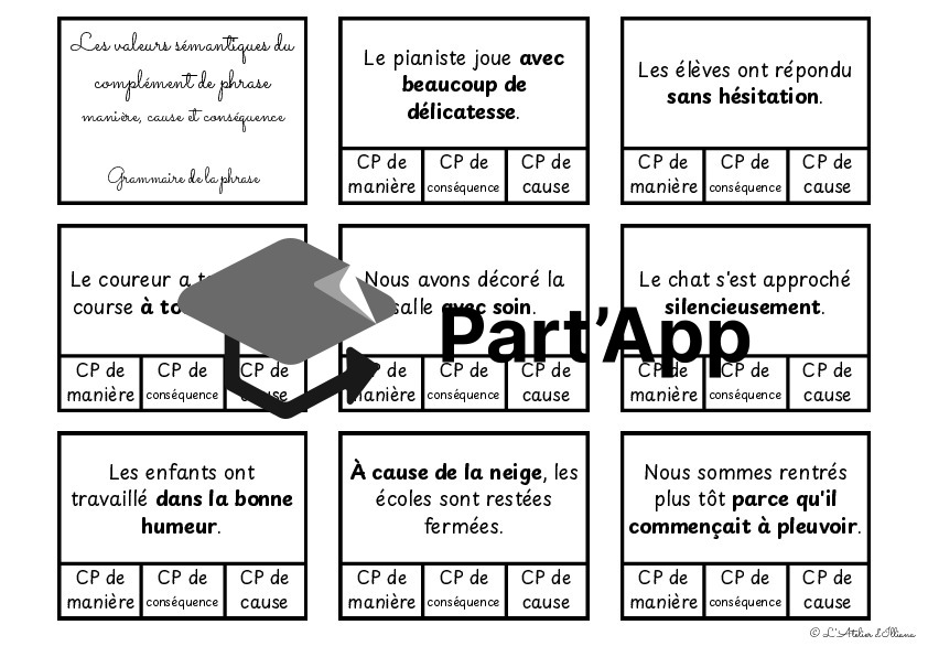 Cartes à pinces : Valeurs du complément de phrases (manière, cause et conséquence) - bords rectangulaires_6