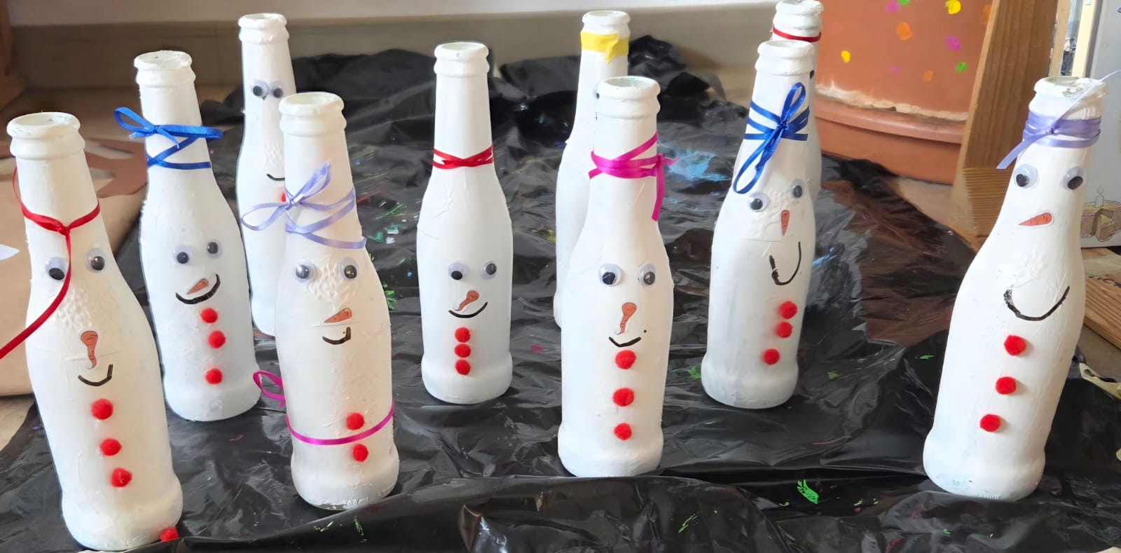 Bonhomme de neige : fabriquer un bougeoir cadeau de Noël et son sac._2