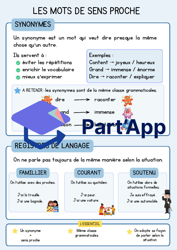 Aide-mémoire - vocabulaire module 5 (synonyme - registre de langage)_2