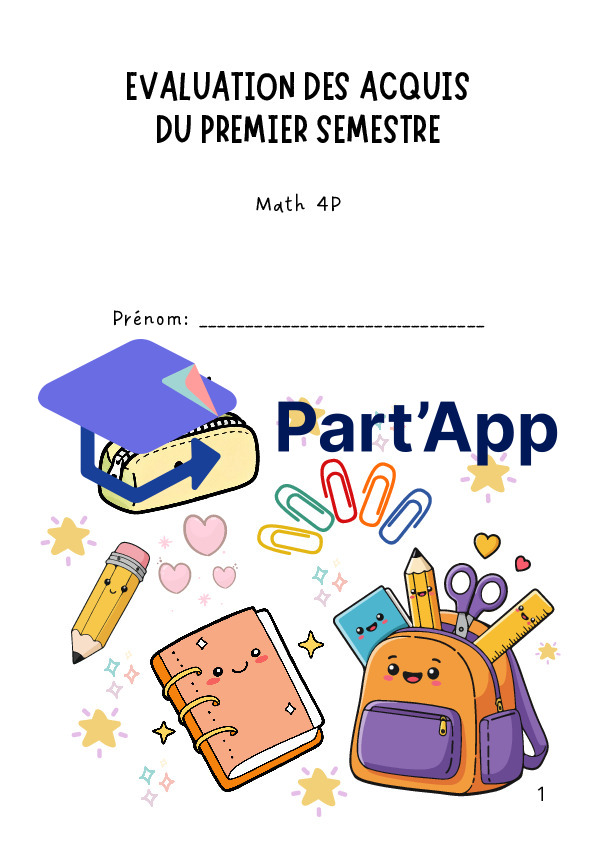 Math 4P, Dossier d'évaluation premier semestre_2