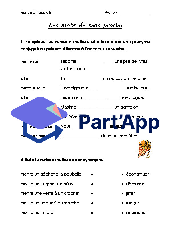 Les mots de sens proche / module 5 / 6P_3