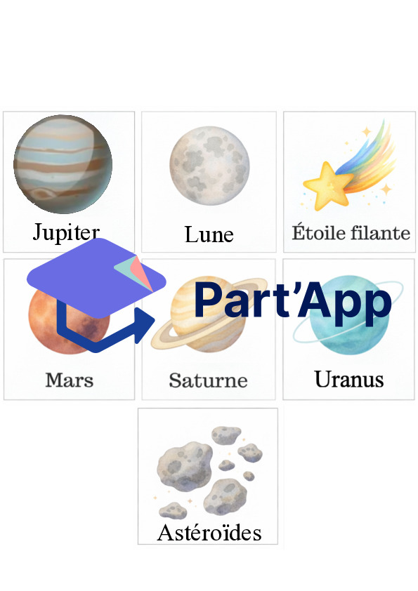 Memory Thème Planètes et système solaire (13 images = 26 cartes)_4