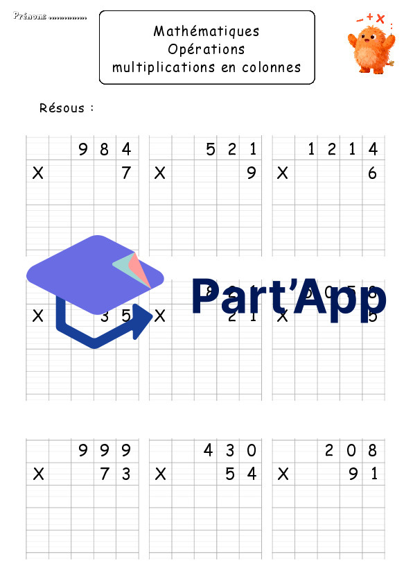 Multiplications en colonnes - 15 pages d'exercices_3