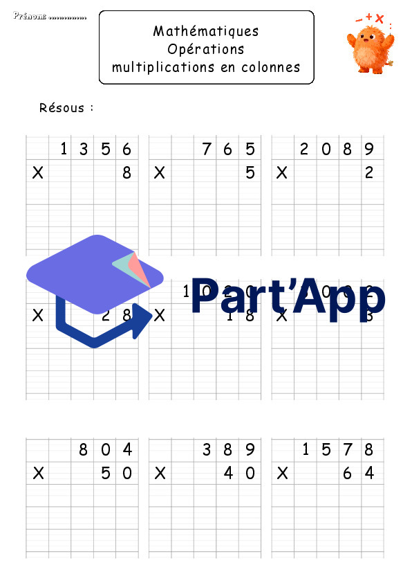 Multiplications en colonnes - 15 pages d'exercices_4