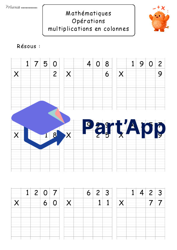 Multiplications en colonnes - 15 pages d'exercices_6