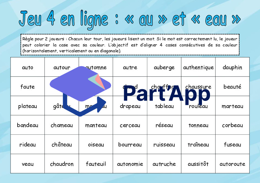 Jeu 4 en ligne le son o avec au/eau (temps 4)_2